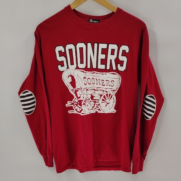 GameDay Couture OU Sooners Tee Elbow Patches Schooner Long Sleeve - Picture 1 of 5